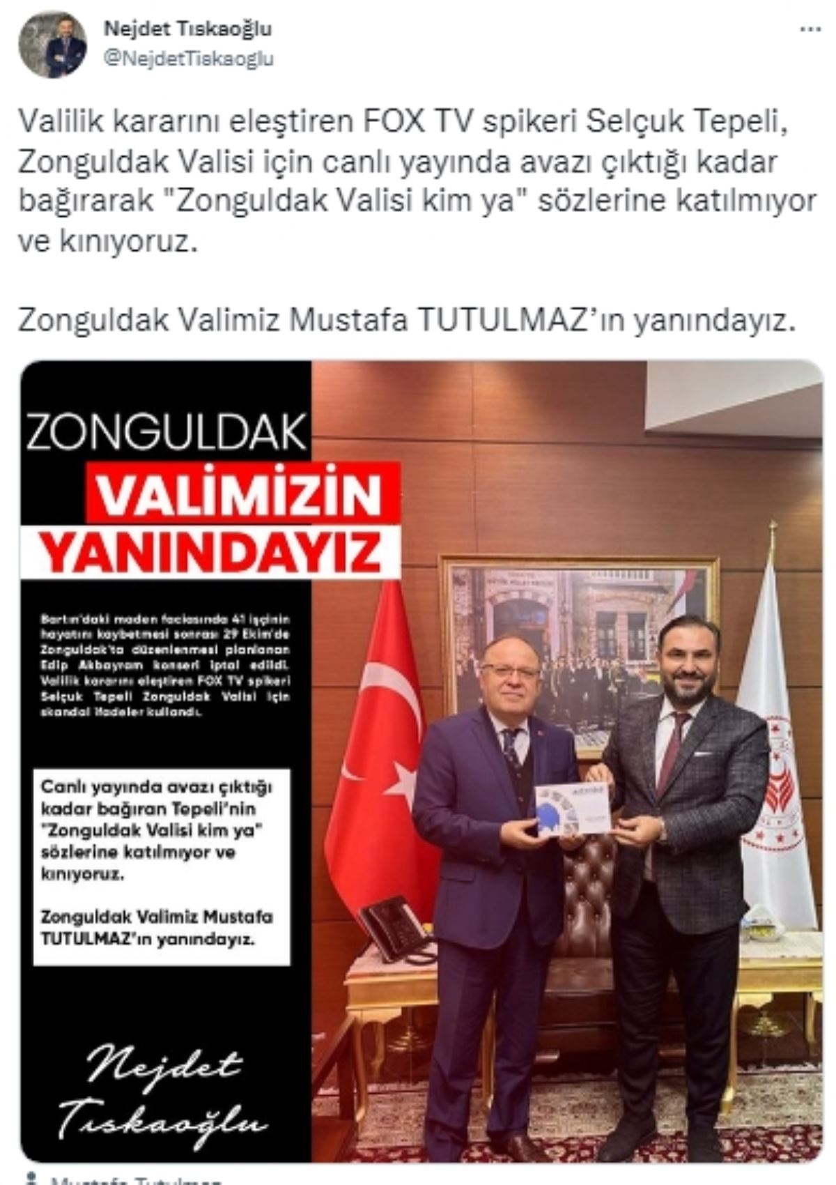 AKP'li ZONSİAD Başkanı Selçuk Tepeli'yi 'kınadı', 'Valimizin yanındayız' dedi
