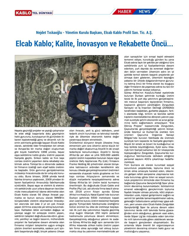 KabloTel Dünyası Dergisi'nin Eylül-Ekim sayısında yayınlanan röportajım.